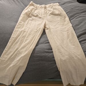 Abercrombie & Fitch Cream Linen Trousers